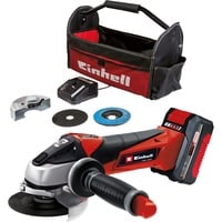 Einhell Akku-Winkelschleifer TC-AG 18/115 Li Kit, 18Volt rot/schwarz, Li-Ion-Akku 4,0Ah