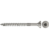 fischer Spanplattenschraube PowerFast 5,0x70 Senkkopf TX 100 Stück, mit Teilgewinde, Edelstahl A4