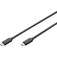 Digitus USB 2.0 Anschlusskabel USB-C > USB-C schwarz, 1,8 Meter, PD, Laden mit bis zu 15 Watt