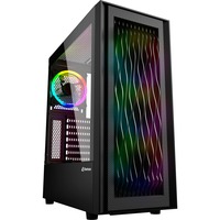 Sharkoon RGB WAVE, Tower-Gehäuse schwarz, Seitenteil aus gehärtetem Glas