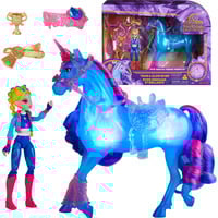 Spin Master Unicorn Academy - Train and Glow River mit Isabel Set, Spielfigur mit Leuchtfunktion und Trainingszubehör 