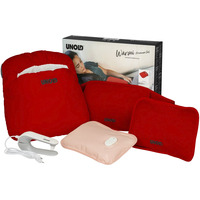 Unold Elektrische Wärmflasche-Wärmi Premium Set , Heizkissen rot, 5-teilig