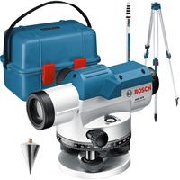 Bosch Optisches Nivelliergerät GOL 32 G Professional, mit Baustativ blau, Koffer, Maßeinheit 400 Gon