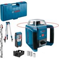 Bosch Rotationslaser GRL 400 H Professional, mit Baustativ blau, Koffer, rote Laserlinie