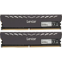 Lexar DIMM 16 GB DDR4-3200 (2x 8 GB) Dual-Kit, Arbeitsspeicher LD4BU008G-R3200GDXG, THOR Gaming Black, INTEL XMP