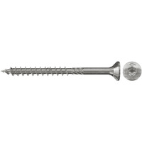 fischer Spanplattenschraube PowerFast 5,0x100 Senkkopf TX 100 Stück, mit Teilgewinde, Edelstahl A2