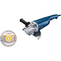 Bosch Professional Winkelschleifer GWS 20-230 P Professional blau, 2.000 Watt, inkl. Diamanttrennscheibe