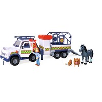 Simba Feuerwehrmann Sam Tierrettung mit Anhänger, Spielfahrzeug 