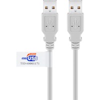 goobay USB 2.0 Kabel, USB-A Stecker > USB-A Stecker grau, 2 Meter, mit USB Zertifikat