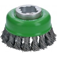 Bosch PRO Stainless Steel heavy X-Lock Topfbürste, Ø 75mm, gezopft 0,5mm Edelstahldraht, für kleine X-LOCK Winkelschleifer