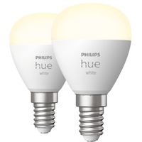 Philips HUE White Tropfenform P45 E14, LED-Lampe Doppelpack, ersetzt 40 Watt