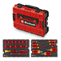EINHELL E-Case Werkzeugkoffer Elektrik-VDE, 24-teilig, Werkzeug-Set rot/gelb, mit Werkzeug-Sortiment für Elektriker
