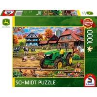 Schmidt Spiele John Deere: Bauernhof mit Traktor 5050E, Puzzle 1000 Teile