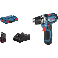 Bosch Professional Akku-Bohrschrauber GSR 12V-15 FC Professional, 12Volt blau/schwarz, 2x Li-Ionen Akku 2,0Ah, in L-BOXX