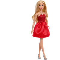 Mattel Rubinrote Barbie-Party-Modepuppe zum 80. Jubiläum in einem roten Kleid mit Zubehörteilen
