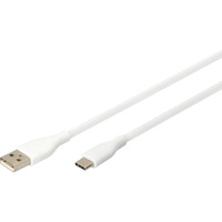 Digitus USB 2.0 Silikon-Anschlusskabel USB-A > USB-C weiß, 2 Meter, PD, Laden mit bis zu 60 Watt