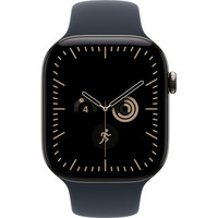 Apple Watch Series 12, Smartwatch Titan Natur, 46 mm, Sportarmband Navyblau S/M, Cellular