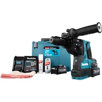 Makita Akku-Kombihammer HR004GM201 XGT, 40Volt, Bohrhammer blau/schwarz, 2x Li-Ionen Akku 4Ah, MAKPAC