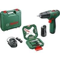 Bosch Heimwerken & Garten Akku-Bohrschrauber EasyDrill 1200 + 34-teiliges Bit- und Bohrer-Set grün/schwarz, 2x Li-Ionen Akku 1,5Ah, Koffer