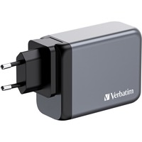 Verbatim GaN-Ladegerät 200W, 1x USB-A , 3x USB-C grau, PD 3.0, QC 3.0