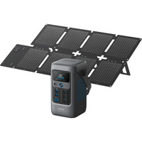 Anker SOLIX Tragbare Powerstation C300X DC + Faltbares Solarpanel PS60 grau, 288Wh, 300 Watt, PD 3.1