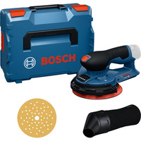 Bosch Professional Akku-Exzenterschleifer GEX 12V-150-3 Professional solo, 12Volt blau/schwarz, ohne Akku und Ladegerät, in L-BOXX