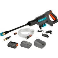 GARDENA Akku-Mitteldruckreiniger AquaClean 24/18V P4A Set grau/türkis, Li-Ion Akku 2,5Ah P4A, Ready-To-Use, POWER FOR ALL ALLIANCE