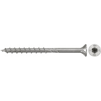 fischer Spanplattenschraube PowerFast II 6,0x80 Senkkopf TX 100 Stück, mit Teilgewinde, Edelstahl A4