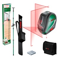 Bosch Heimwerken & Garten Kreuzlinienlaser UniversalLevel 3 Maxi-Set grün/schwarz, rote Laserlinien, Reichweite 10 Meter