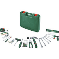 Bosch Heimwerken & Garten Werkzeug Set, 63-teilig, Werkzeug-Set grün, mit Werkzeugkoffer