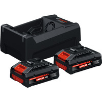 Bosch Professional EXPERT Starter-Set 2x EXBA 18V-40 + Dual-Voltage-Ladegerät GAL 12V/18V-80 schwarz, 2x Li-Ionen Akku 4Ah, AMPShare Alliance