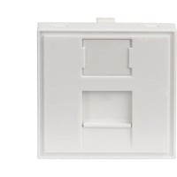 Digitus 45x45 mm Frontplatte für Kabelkanäle, Blende weiß, Mit Beschriftungsfeld 