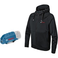 Bosch Professional Heat+Jacket GHH 12+18V Solo Größe 2XL, Arbeitskleidung schwarz, ohne Akku und Ladegerät