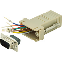 Digitus RS 232 Adapter beige, DSUB9 Stecker auf RJ45 Buchse