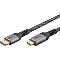 goobay Plus DisplayPort > HDMI Adapterkabel, 4K @ 60Hz grau, 5 Meter