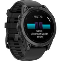 Garmin fēnix E - 47mm, AMOLED, Smartwatch Schwarz/Schiefergrau, Silikon-Armband, Edelstahl