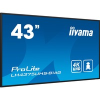 iiyama ProLite LH4375UHS-B1AG, Public Display schwarz (matt), UltraHD/4K, IPS, Lautsprecher, SDM-Slot