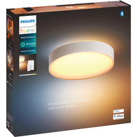 Philips HUE White Ambiance Devere Deckenleuchte M, LED-Leuchte silber, inkl. Dimmschalter