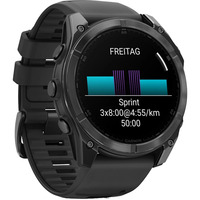 Garmin fēnix 8 - 51 mm, AMOLED, Smartwatch Schwarz/Schiefergrau, Silikon-Armband, Edelstahl