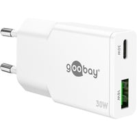 goobay USB-C PD GaN Dual-Schnelladegerät Slim 30 W weiß