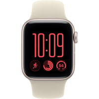 Apple Watch SE 3, Smartwatch silber, 40 mm, Sportarmband Sand M/L