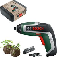 Bosch Heimwerken & Garten IXO 7 Anniversary-Set 3,6Volt, Schrauber grün/schwarz, Li-Ionen Akku 2,0Ah, Bitsatz, Saatkugeln, Box