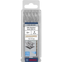 Bosch Professional PRO Stainless Steel HSS-Co Spiralbohrer, Ø 8mm Arbeitslänge 75mm, 5 Stück