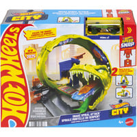 Hot Wheels Schlangen-Spiralattacke Spielset mit Die-Cast-Spielzeugauto, Rennbahn