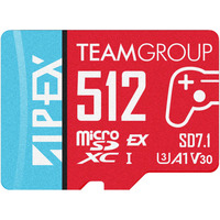 Team Group APEX SD7.1 512 GB SDXC, Speicherkarte rot/blau, MicroSD Express