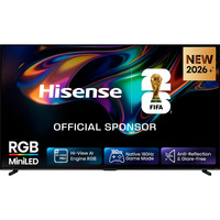 Hisense 100UR8DS RGB MiniLED, LED-Fernseher 253 cm (100 Zoll), schwarz/dunkelgrau, UltraHD/4K, Hi-View AI Engine RGB, 180Hz Panel