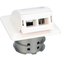 Digitus FTTH Glasfaser Unterputz-Wandanschlussdose, 2 Ports weiß, für SC- und LC-Adapter