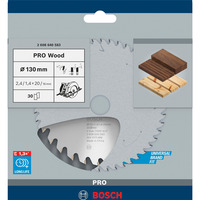 Bosch Professional PRO Wood Kreissägeblatt, Ø 130mm, 30Z Bohrung 20mm, für Handkreissägen
