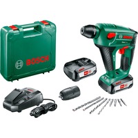 Bosch Heimwerken & Garten Akku-Bohrhammer Uneo Maxx, 18Volt grün, 2x Li-Ionen Akku 2,5Ah, im Koffer, POWER FOR ALL ALLIANCE