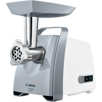 Bosch Home Fleischwolf ProPower MFW45020 weiß/grau, 500 Watt, Wurstfüller- und Kebbe-Aufsatz